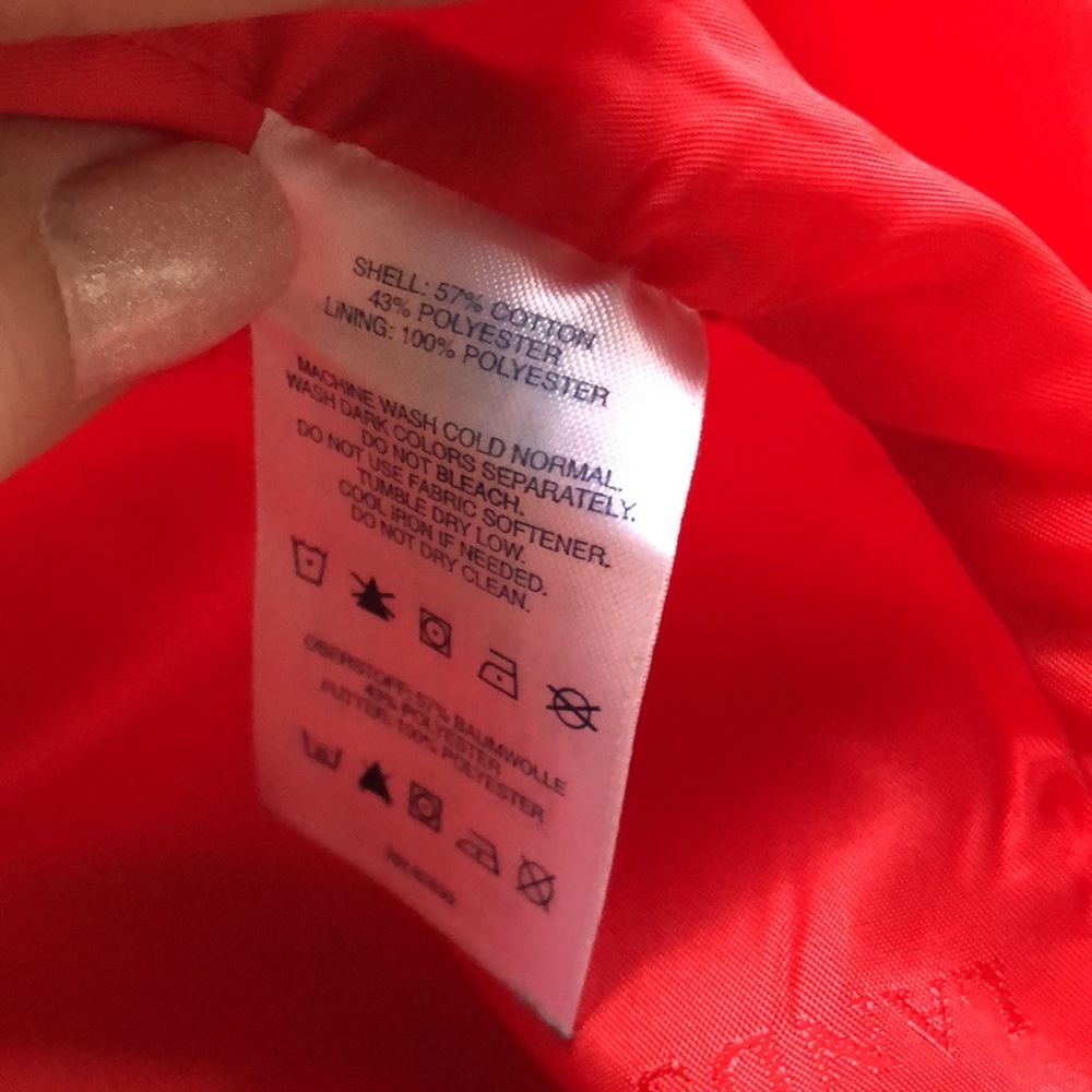 Lands End Red Double-Breasted Peacoat Style Rain Coat Jacket - Picture 15 of 15